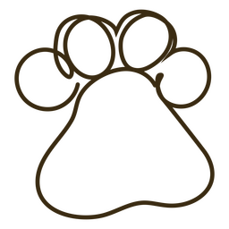 Dog footprint contunous line PNG Design