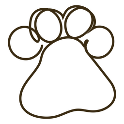 Línea continua de huella de perro Diseño PNG