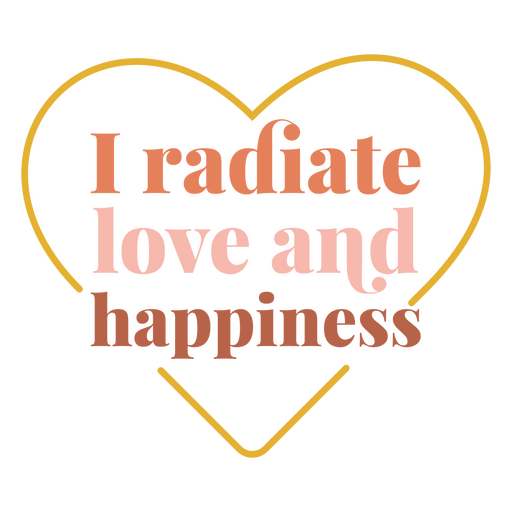 Radiate love heart quote PNG Design