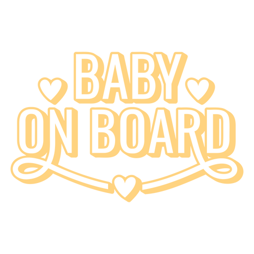 Baby on board stroke badge PNG Design
