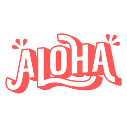 Aloha gefülltes Strichzitat PNG-Design
