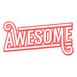 Awesome red lettering word PNG Design