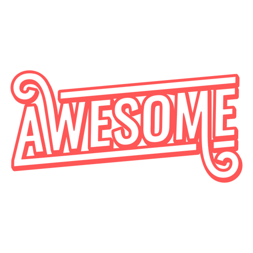 Awesome red lettering word PNG Design