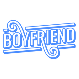 Boyfriend vintage word lettering PNG Design