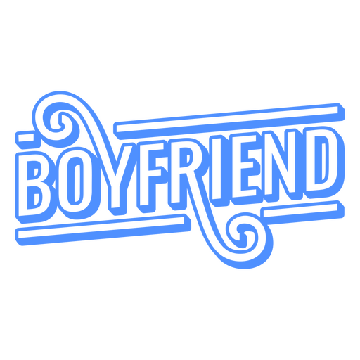 Boyfriend vintage word lettering PNG Design