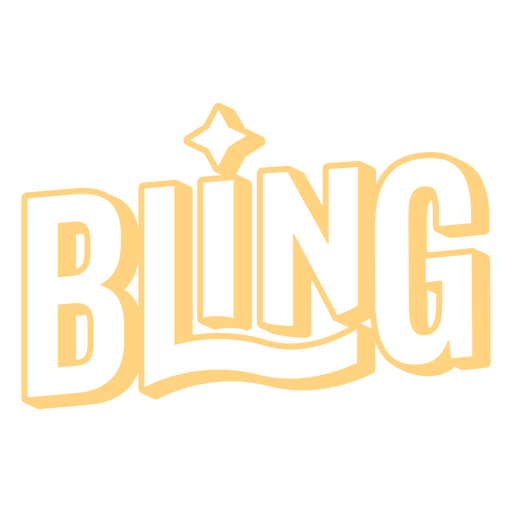 Bling word retro lettering PNG Design