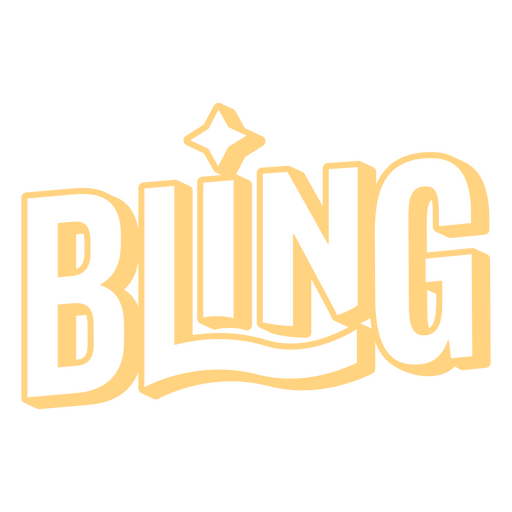 Letras retrô de palavra Bling Desenho PNG