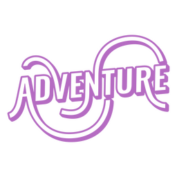 Adventure purple retro word PNG Design