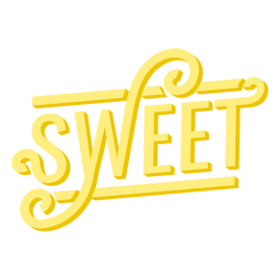 Sweet Decorated Word PNG Design Transparent PNG