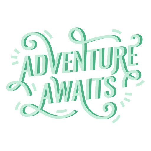 Adventure awaits green quote PNG Design