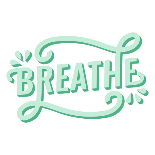 Breathe green retro lettering PNG Design
