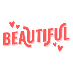 Beautiful word red lettering PNG Design Transparent PNG
