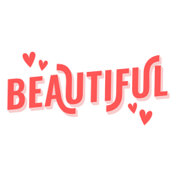 Hermosa palabra letras rojas Diseño PNG