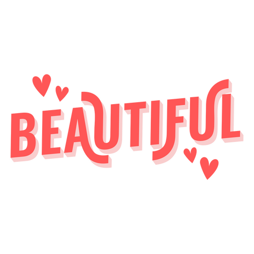 Beautiful word red lettering PNG Design
