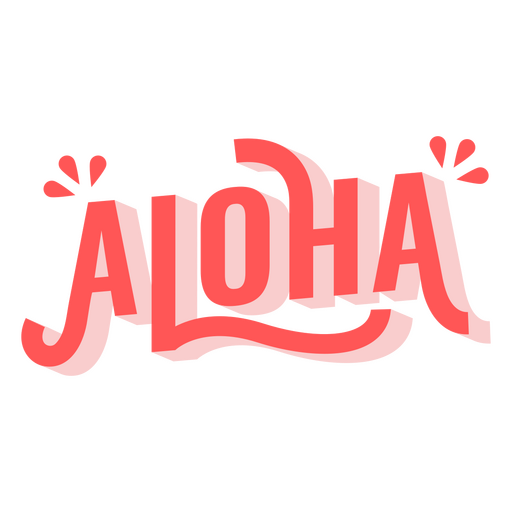 Aloha halbflaches Zitat PNG-Design