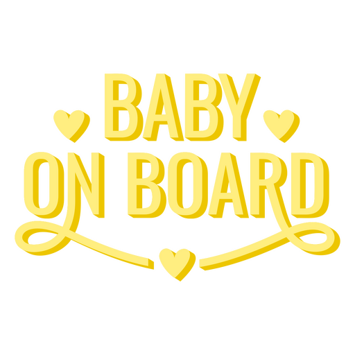 Baby on board semi-flat badge PNG Design