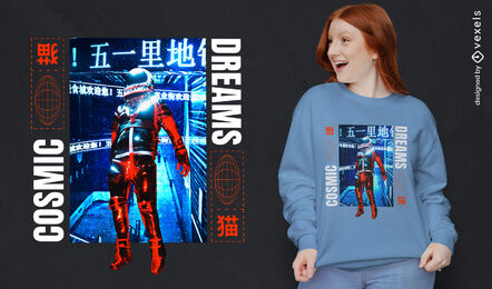 Futuristic space suit t-shirt psd