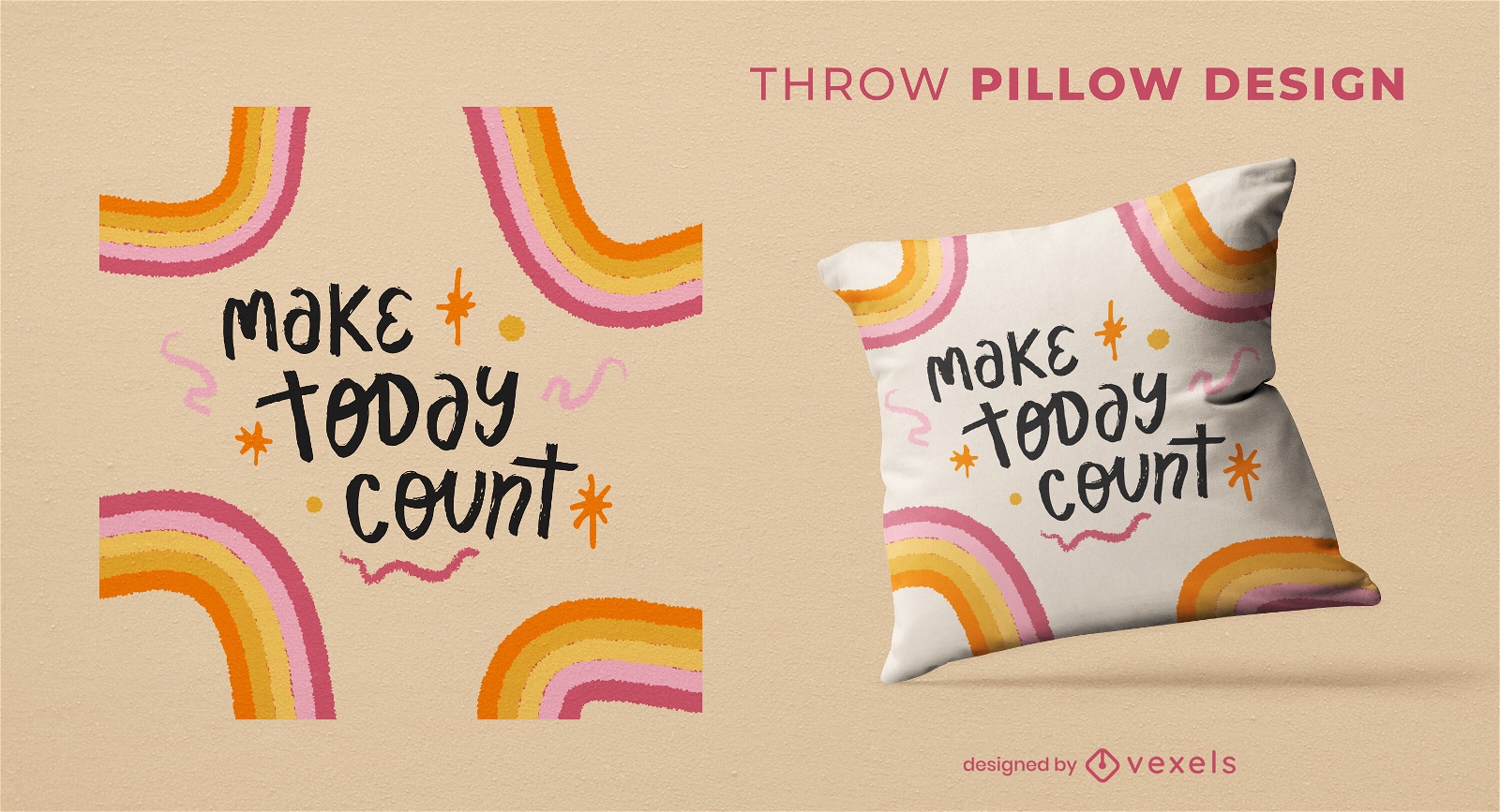Make today count throw pillow design 
