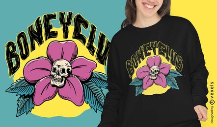 T-shirt da vida após a morte do verão da flor do crânio psd