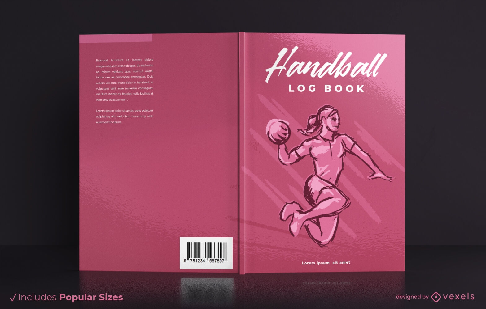 Design de capa de livro de registro de handebol
