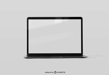Laptop computer screen front view mockup