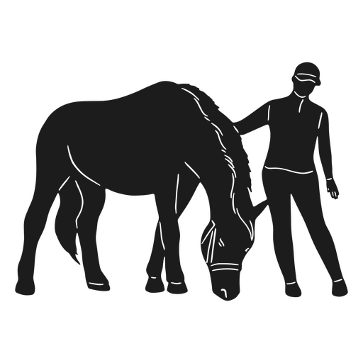 Horse riding girl silhouette