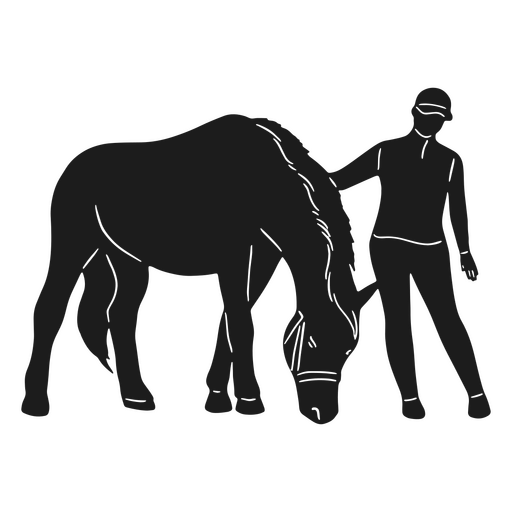 Reiten Mädchen Silhouette PNG-Design