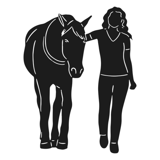 Horse riding woman silhouette PNG Design