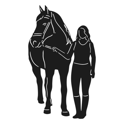 Silhueta de mulher de cavalo de equitação Desenho PNG
