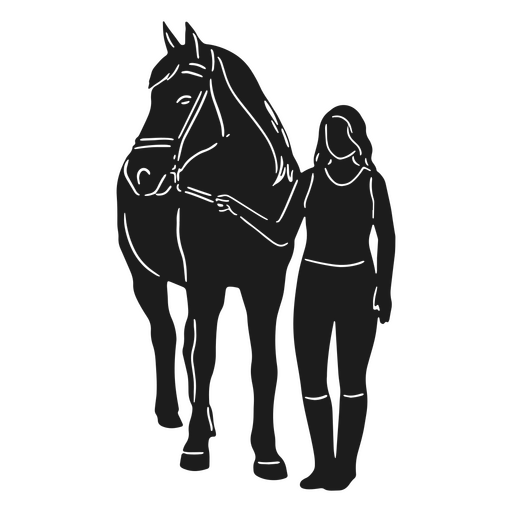 Silhueta de mulher de cavalo de equita??o Desenho PNG