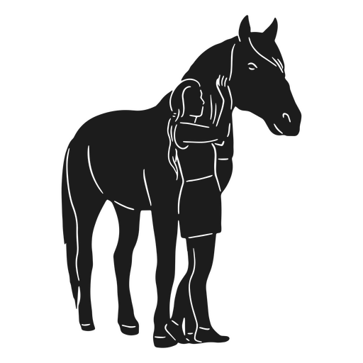 Equitation horse girl silhouette