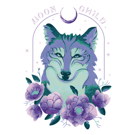 Insignia de cita de lobo místico Diseño PNG