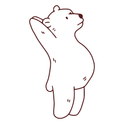 Bear yoga extended mountain pose stroke PNG Design Transparent PNG