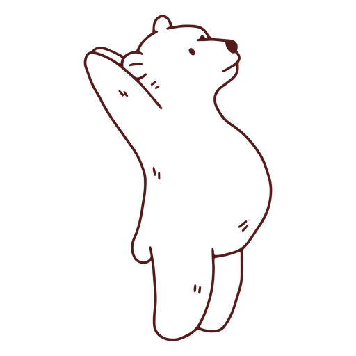 Bear yoga pose de monta?a extendida trazo Diseño PNG