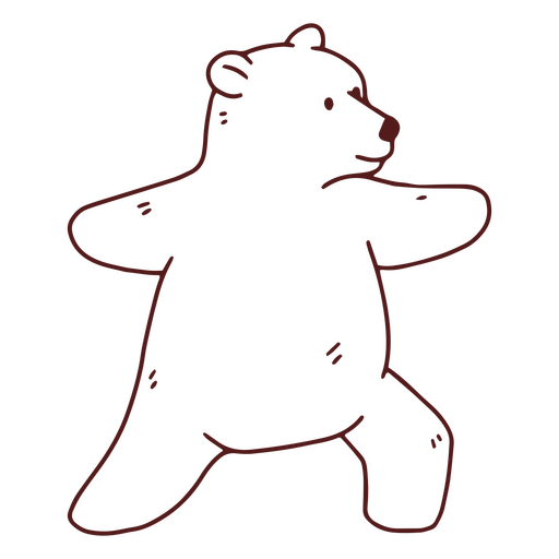 Curso de pose de guerreiro de ioga de urso 2 Desenho PNG