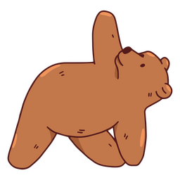 Bear character yoga stretching pose PNG Design