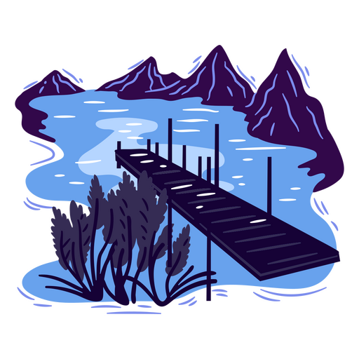 Tranquil Dock Scene PNG Design