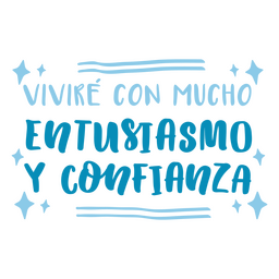 Enthusiasm Spanish motivational quote PNG Design