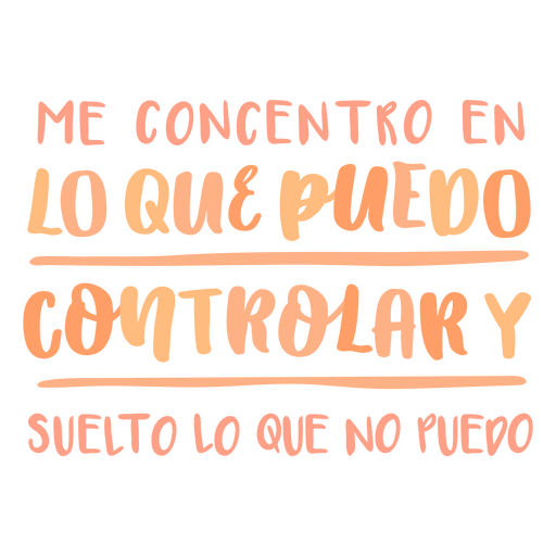 Control Spanish motivational quote PNG Design