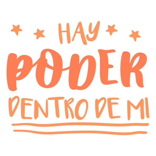 Power Spanish motivational quote PNG Design