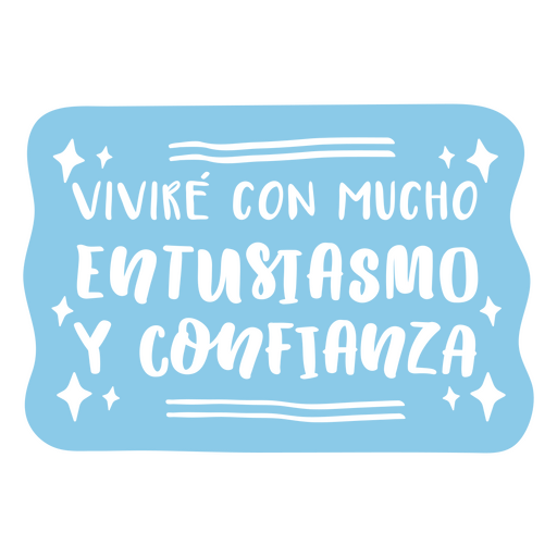 Afirmación azul cita española Diseño PNG