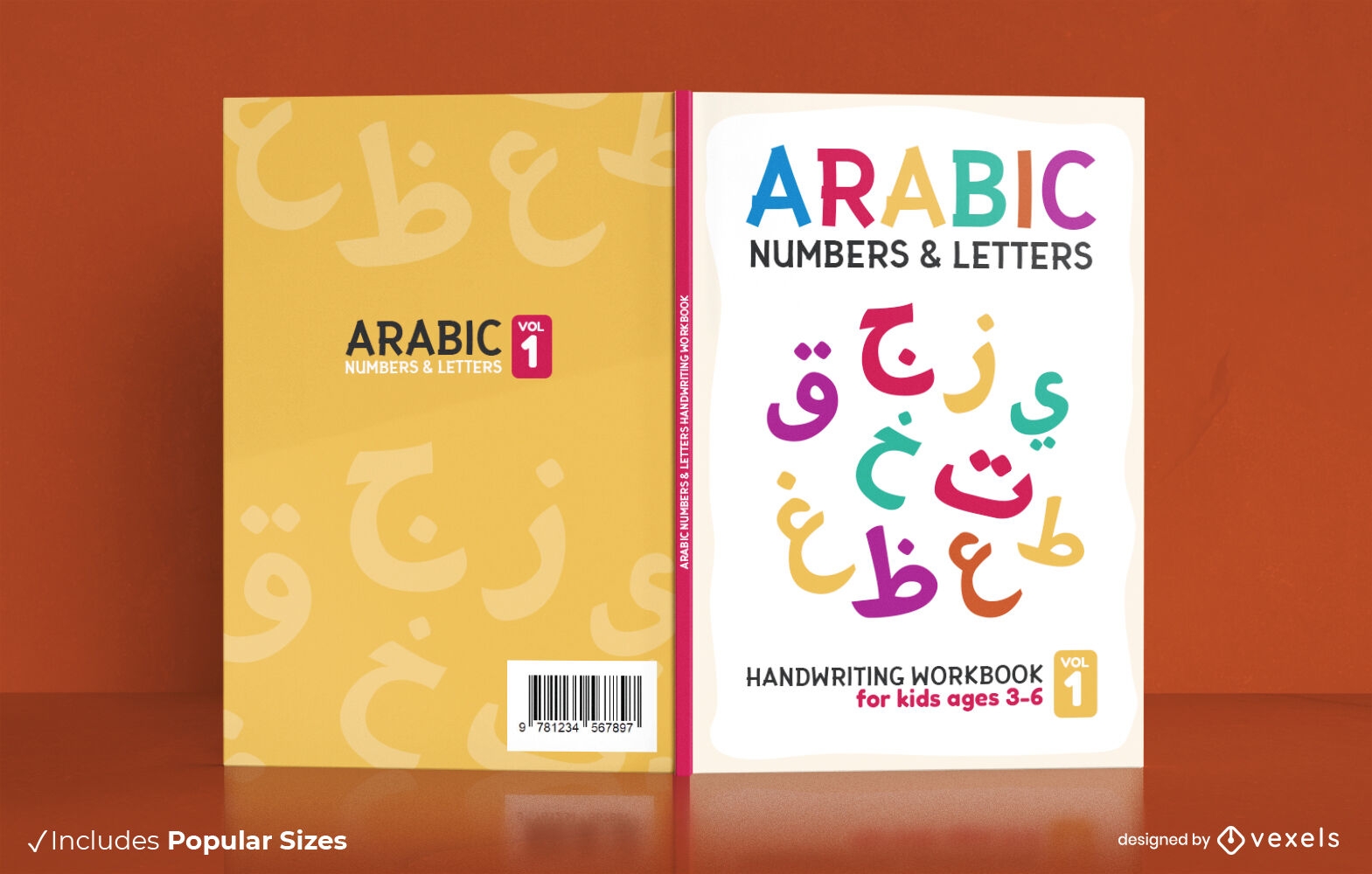 Arabic numbers and letters Book cover design