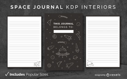 Modelo de diário espacial KDP design de interiores