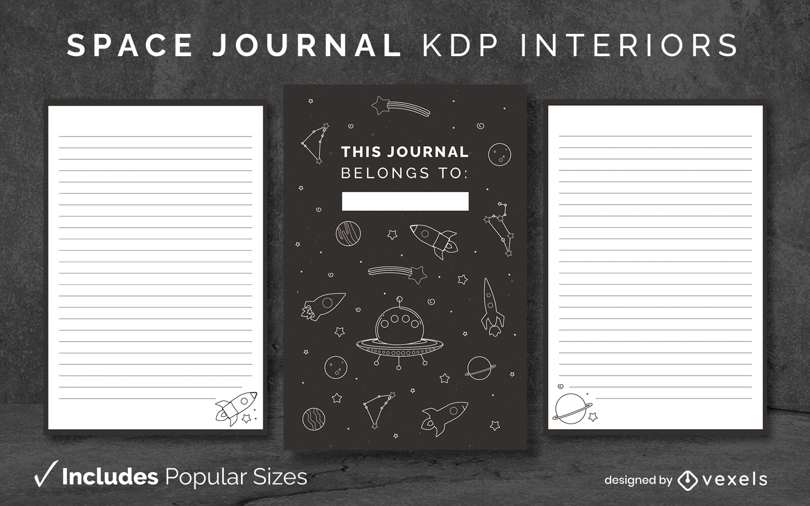 Modelo de diário espacial KDP design de interiores