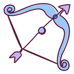 Pfeil und Bogen in durchgehender Linie PNG-Design