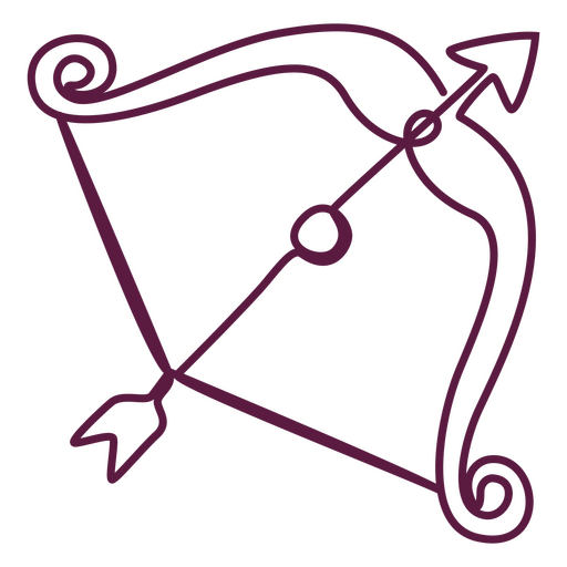 Arrow and bow continuous line PNG Design