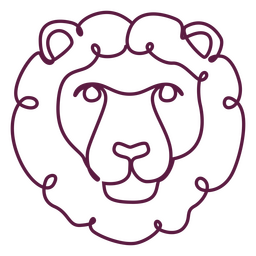 Lion continuous line animal PNG Design