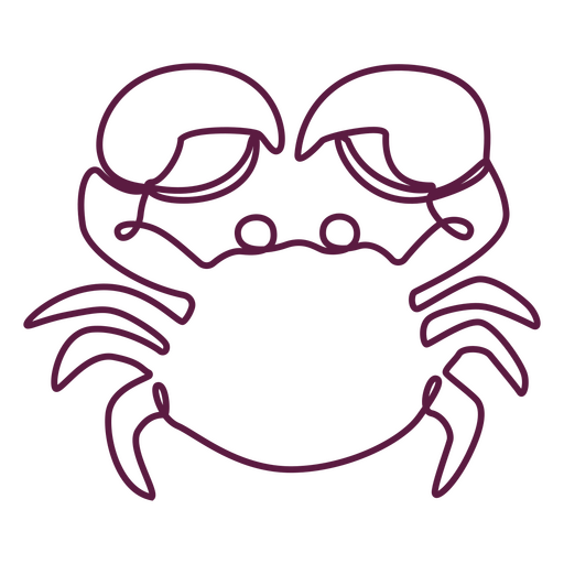 Crab continuous line animal PNG Design