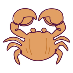 Crab continuous line color animal PNG Design