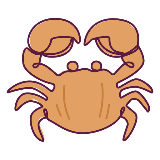 Animal de cor de linha contínua de caranguejo Desenho PNG